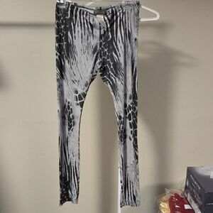 Baby Phat Black and Gray Animal Print Leggings